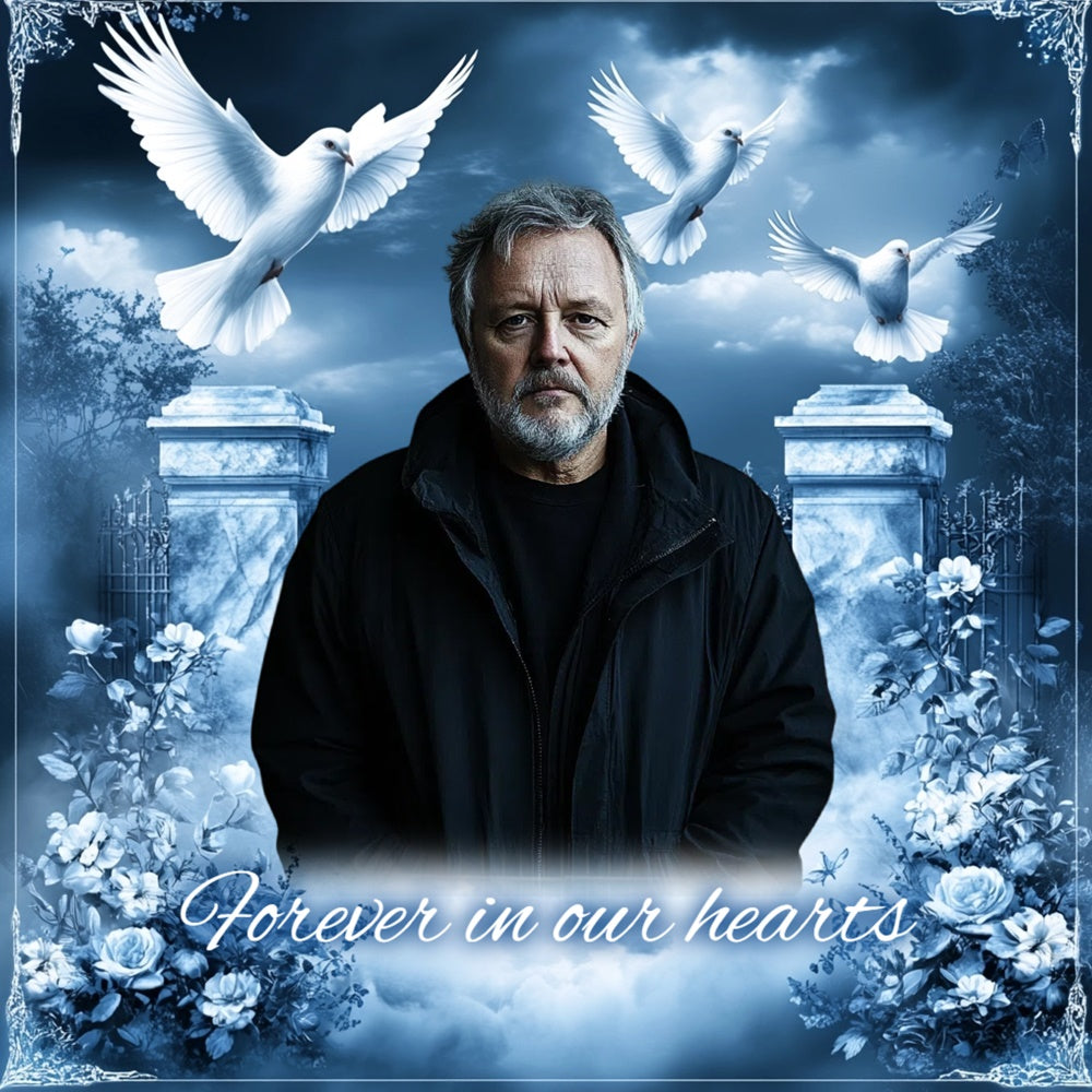 Memorial Backdrops Heavenly Doves Blue Personalized Backdrop UK CSH6-361