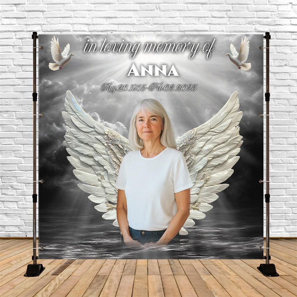 Memorial Backdrops Heavenly Peace Tribute Personalized Backdrop UK CSH6-372