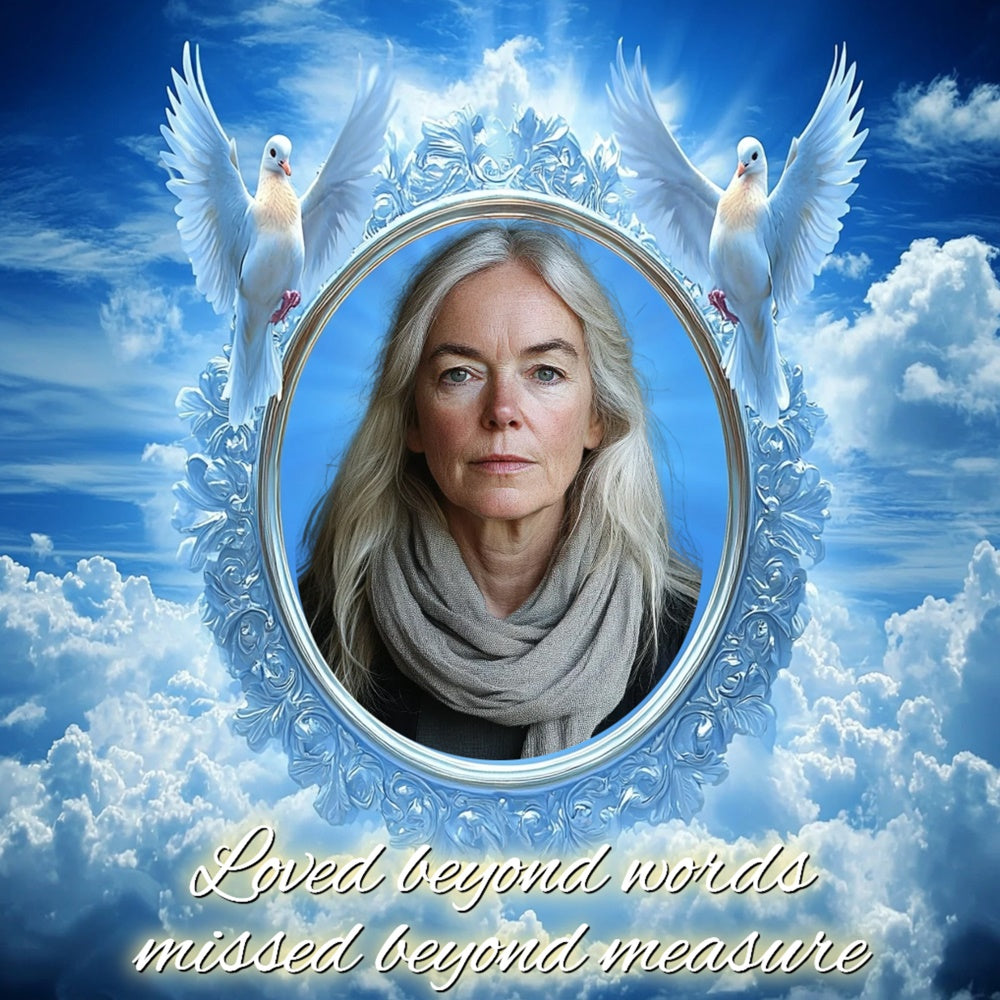 Memorial Backdrop Forever Blue Horizon Personalized Backdrop UK CSH6-375