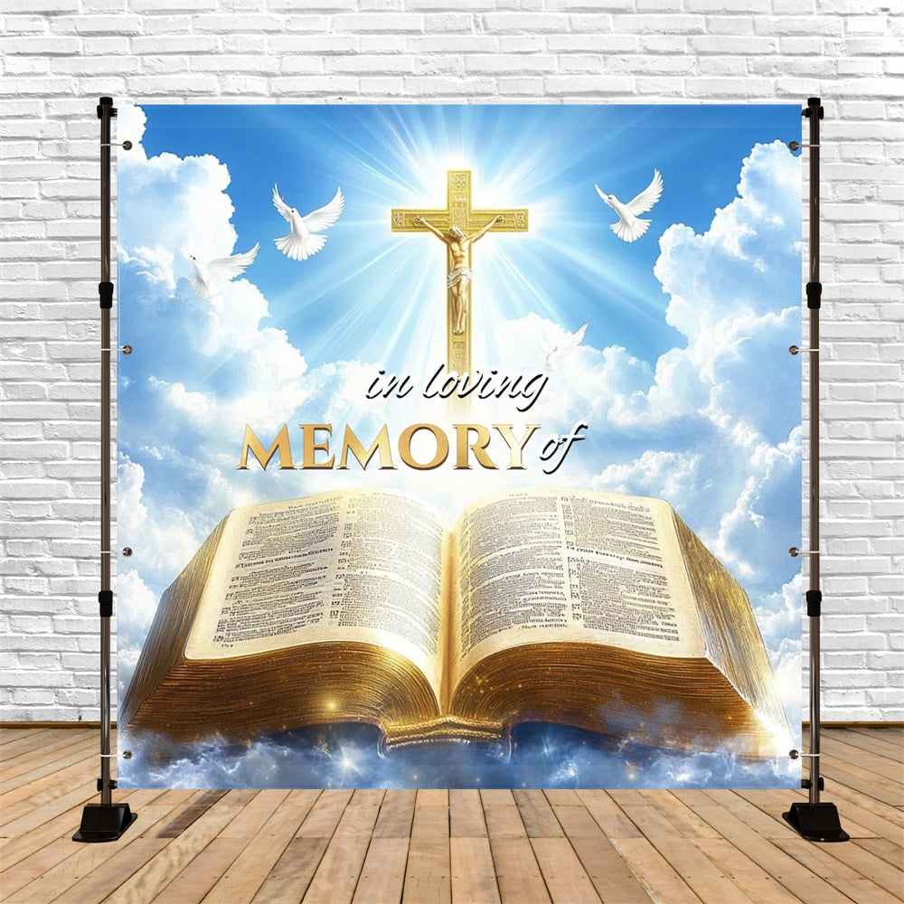 Memorial Backdrop Ideas Bible Glory Cross Customized Backdrop UK CSH6-384