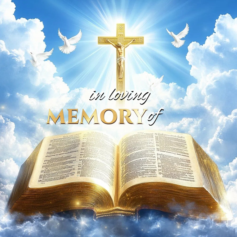 Memorial Backdrop Ideas Bible Glory Cross Customized Backdrop UK CSH6-384