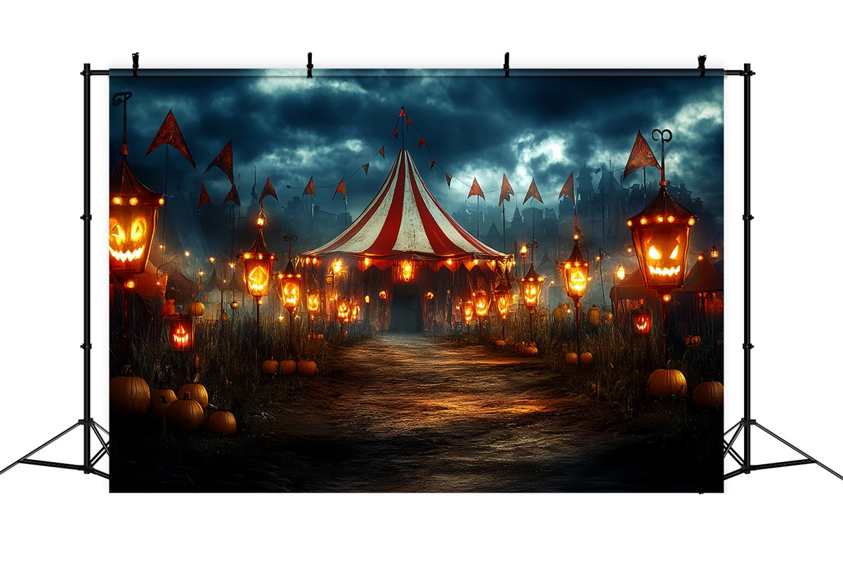 Halloween Picture Backdrop Haunted Circus Lantern Backdrop UK CSH6-70