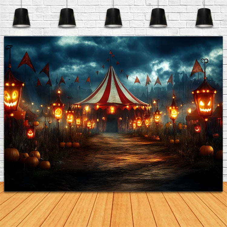 Halloween Picture Backdrop Haunted Circus Lantern Backdrop UK CSH6-70