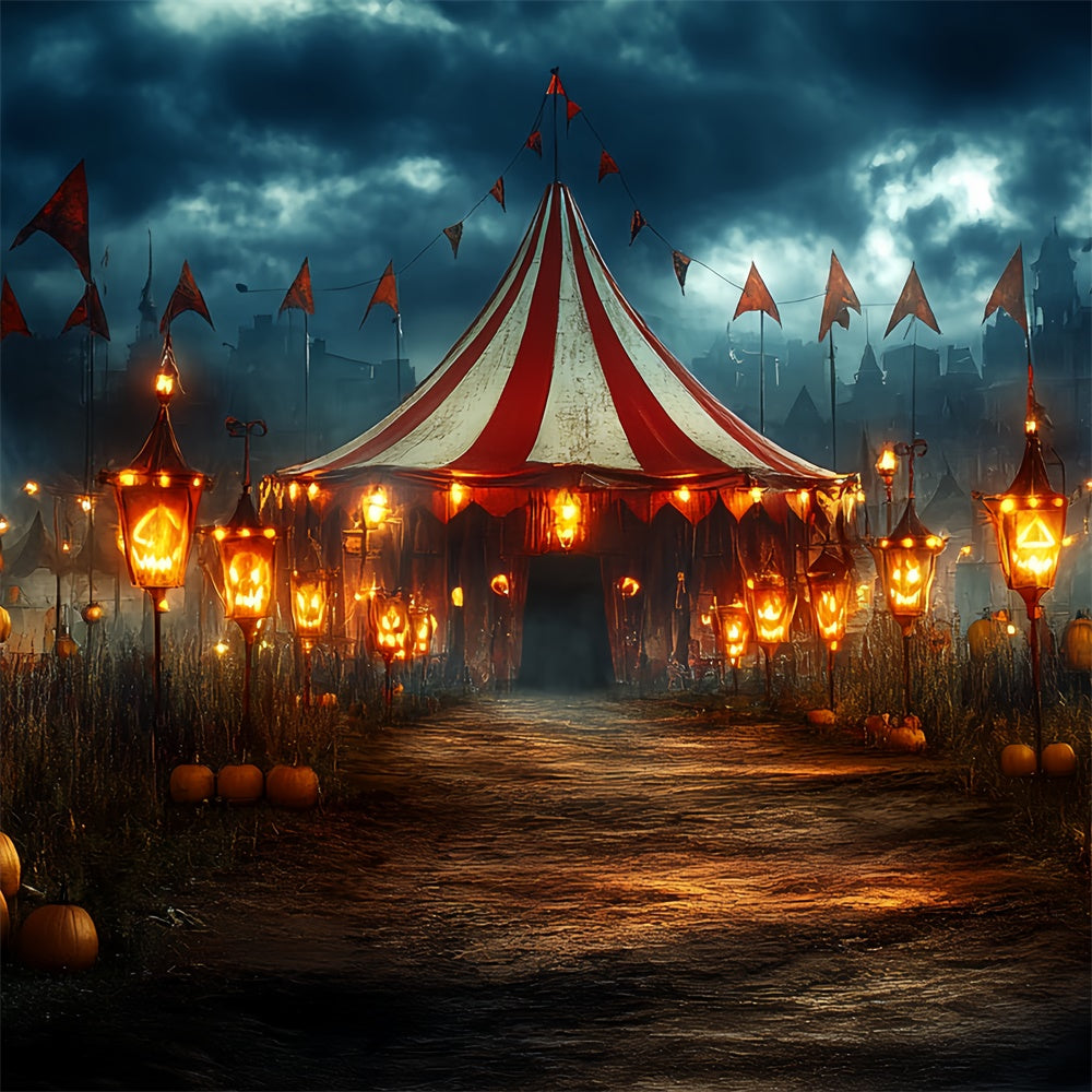 Halloween Picture Backdrop Haunted Circus Lantern Backdrop UK CSH6-70