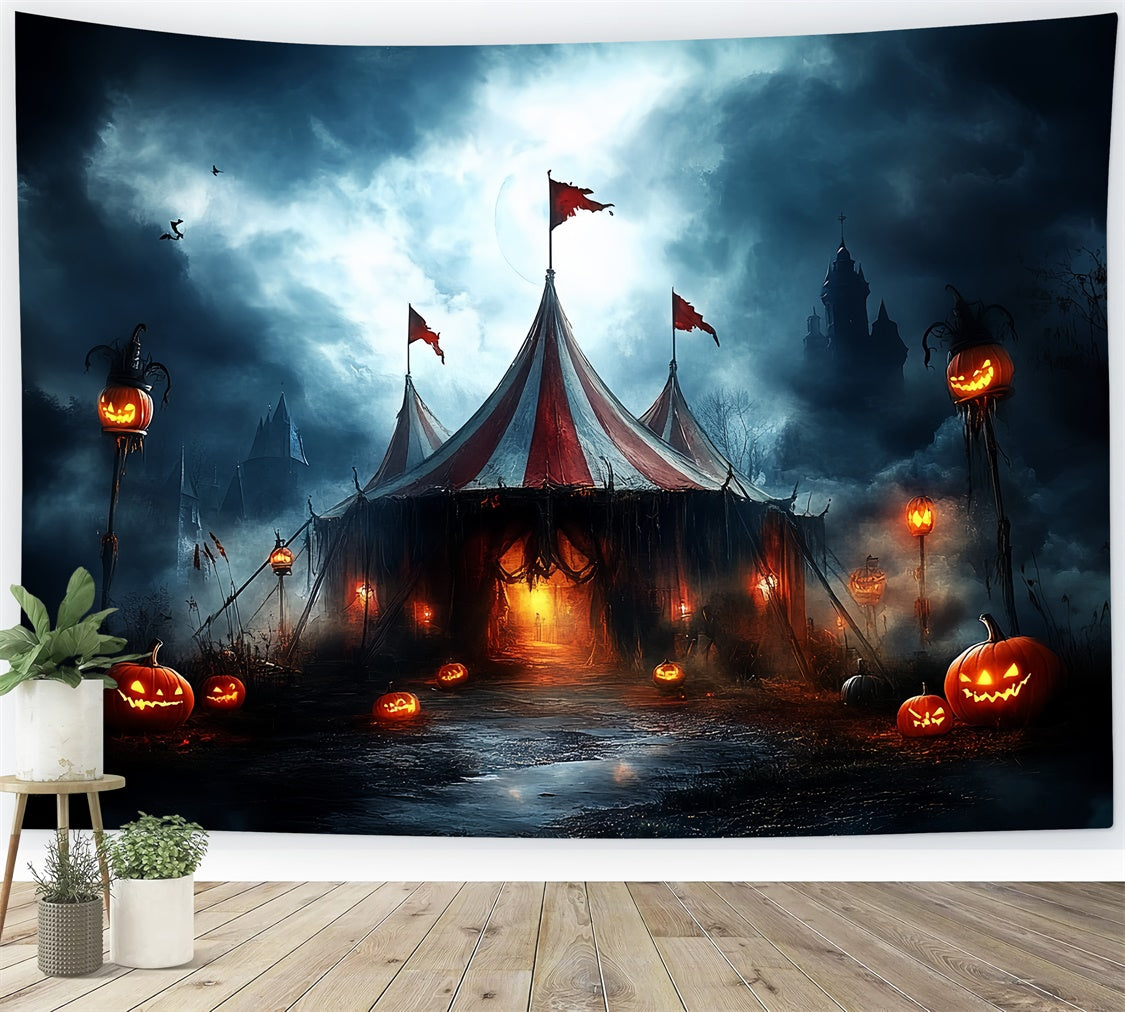 Halloween Backdrop Ideas Nightmare Circus Moonlight Backdrop UK CSH6-71