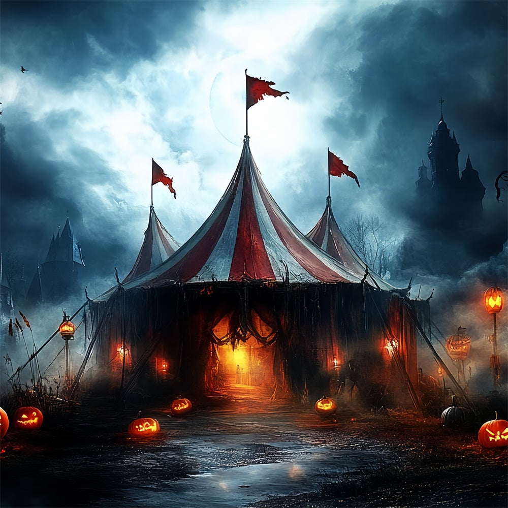 Halloween Backdrop Ideas Nightmare Circus Moonlight Backdrop UK CSH6-71