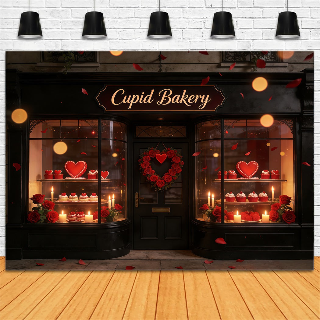 Cupid Valentine Backdrop Cupcake Bakery Window Display Valentine Backdrops UK CSH61-100