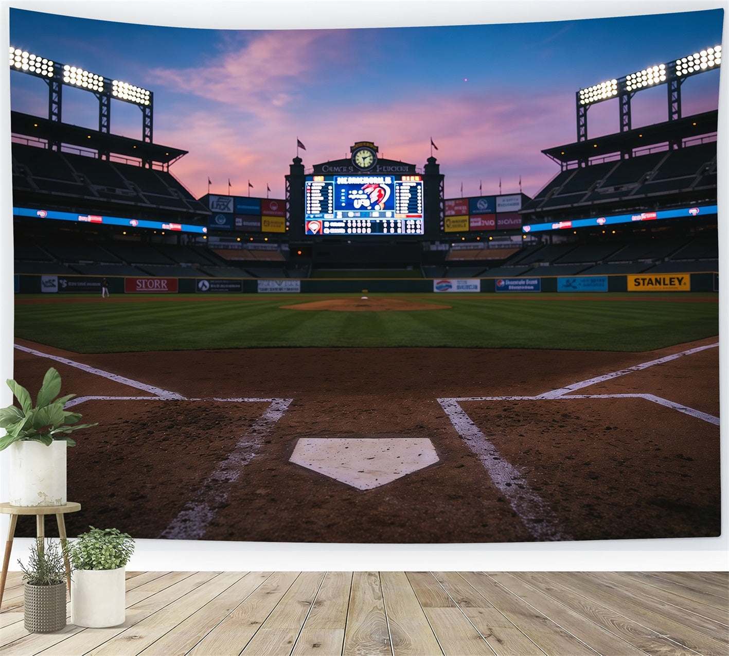 Baseball Backdrops Twilight Stadium Scoreboard Glow Sports Backdrops For Photography UK CSH61-192