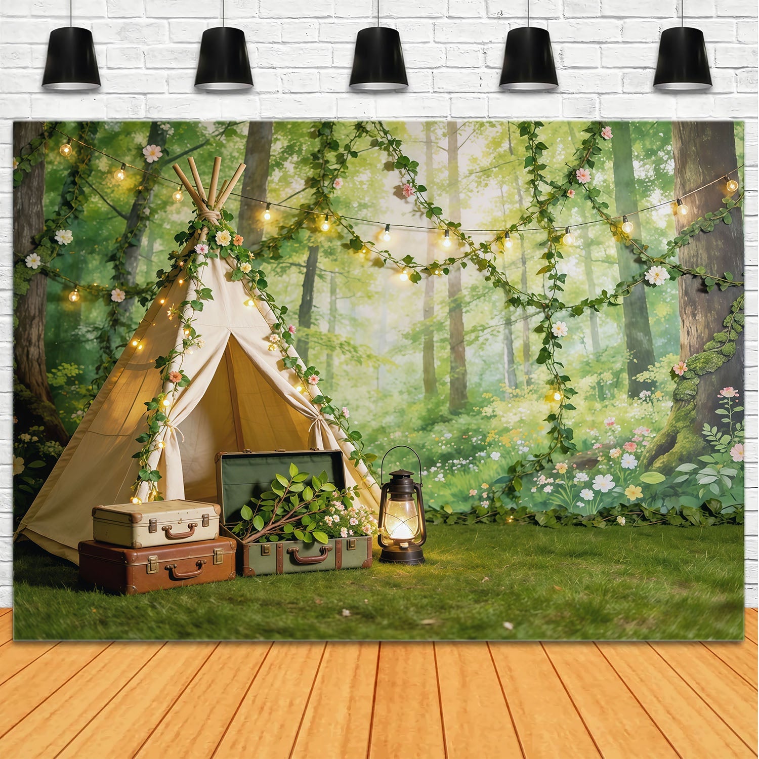Fairy Forest Backdrop Enchanted Woodland Picnic Camp Photography Backdrop Forest UK CSH61-199