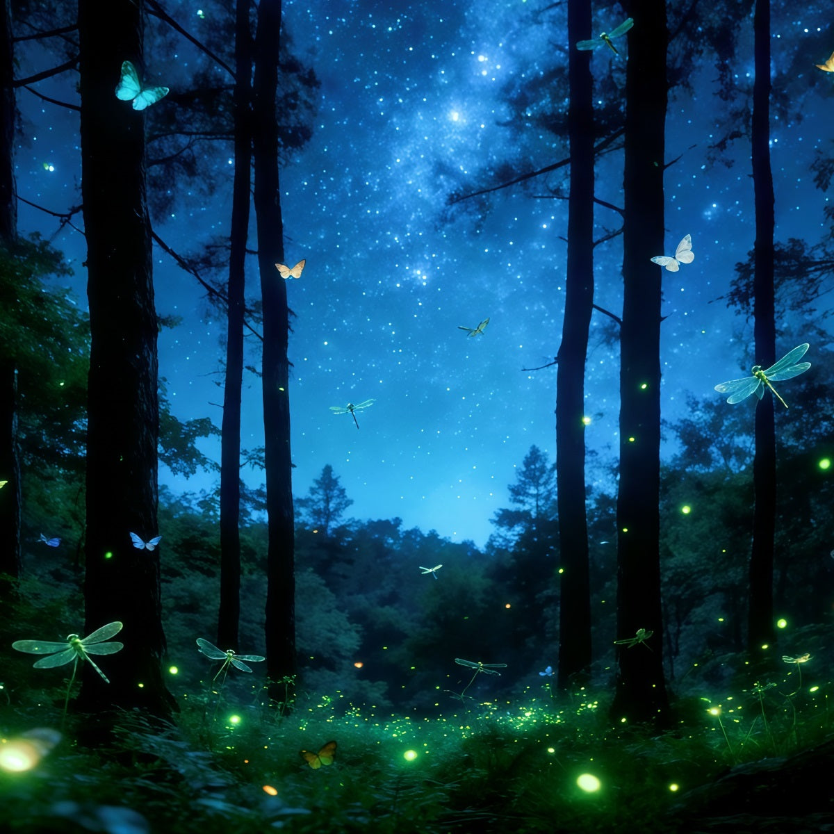 Enchanted Forest Backdrop Starlit Butterfly Dream Grove Forest Photography Backdrop UK CSH61-207