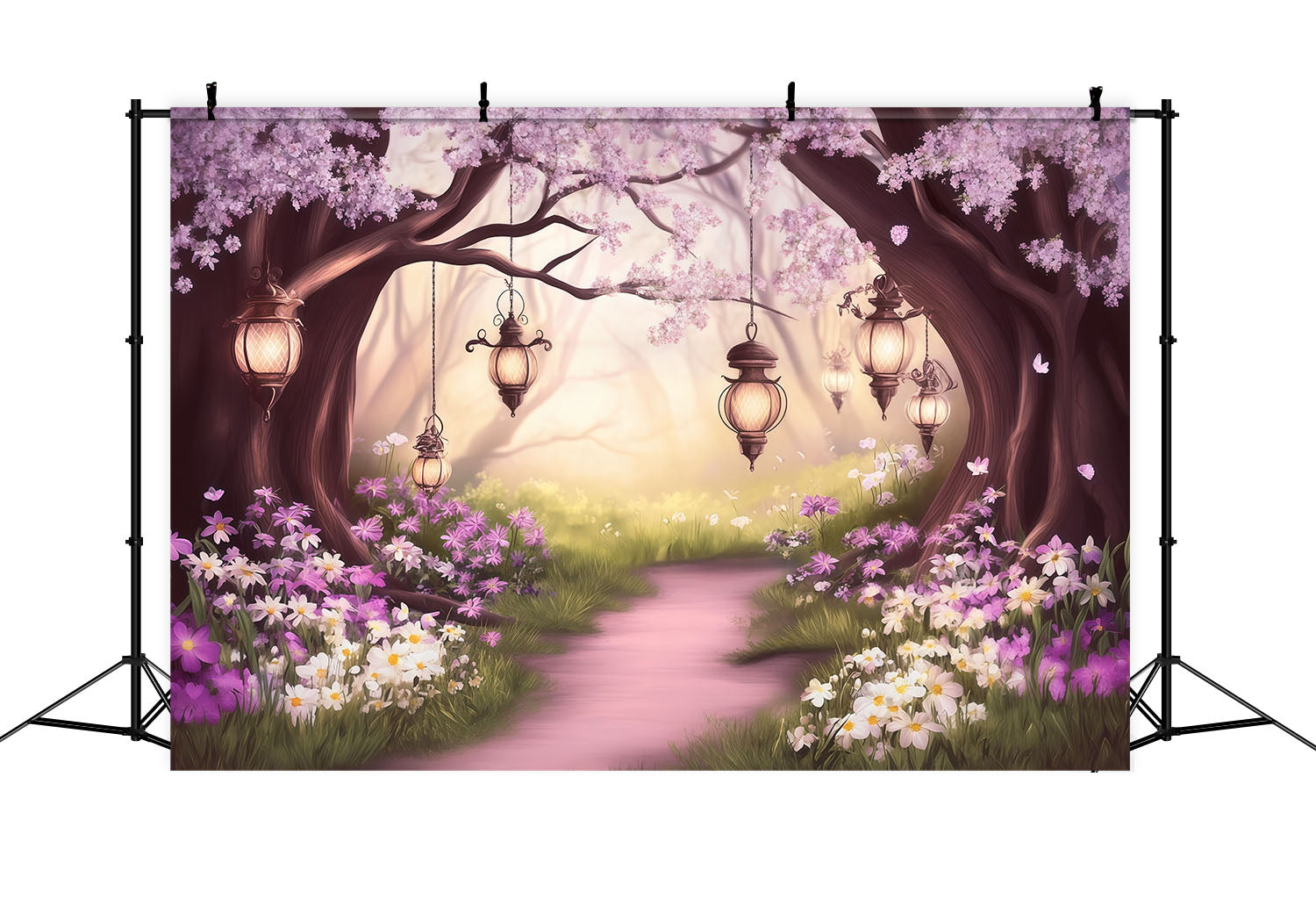 Fairy Forest Backdrop Blush Blossom Lantern Path Forest Backdrops For Photography UK CSH61-211