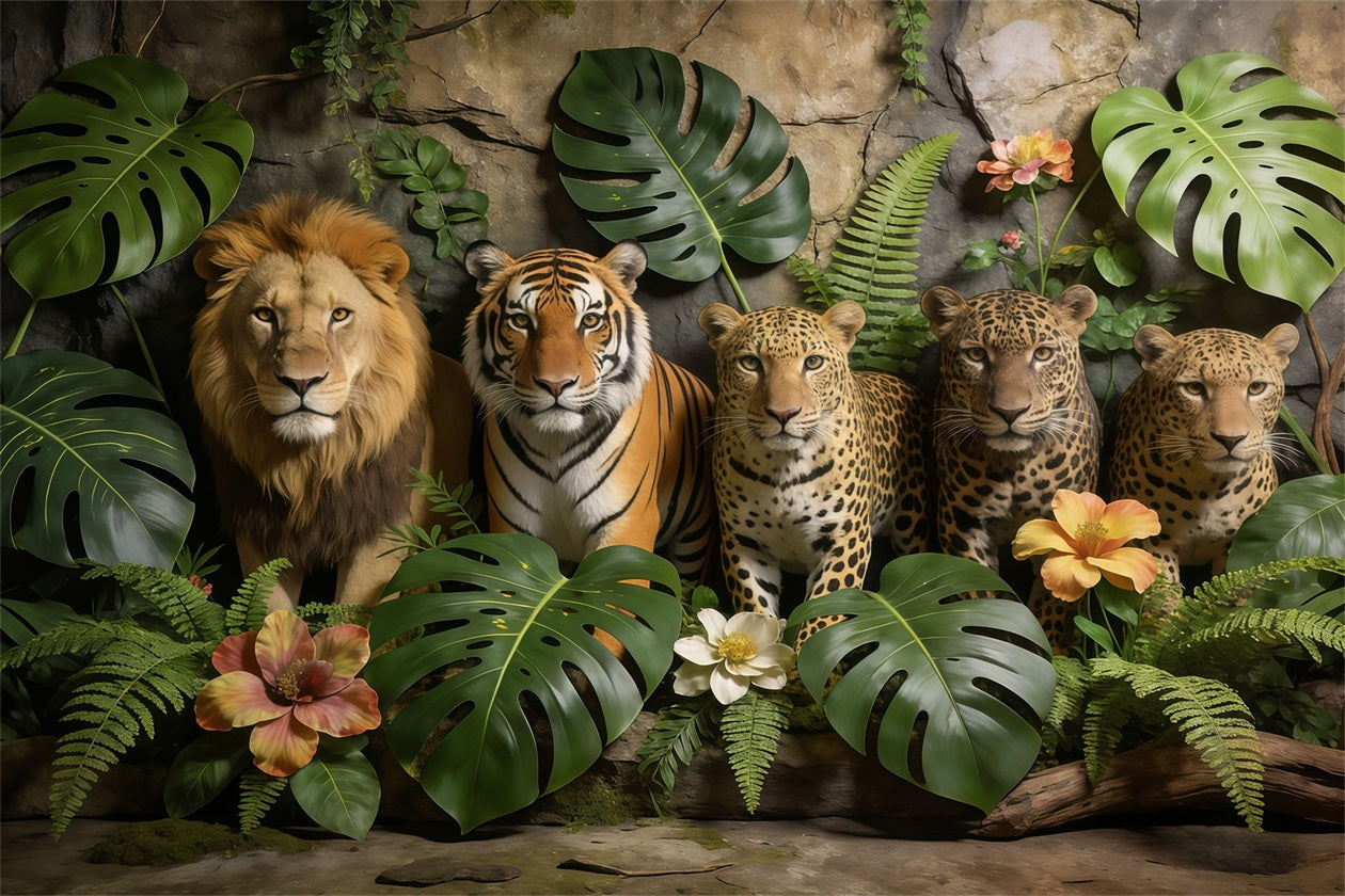 Forest Photo Backdrop Wild Jungle Animal Portrait Wall Rainforest Backdrop UK CSH61-214