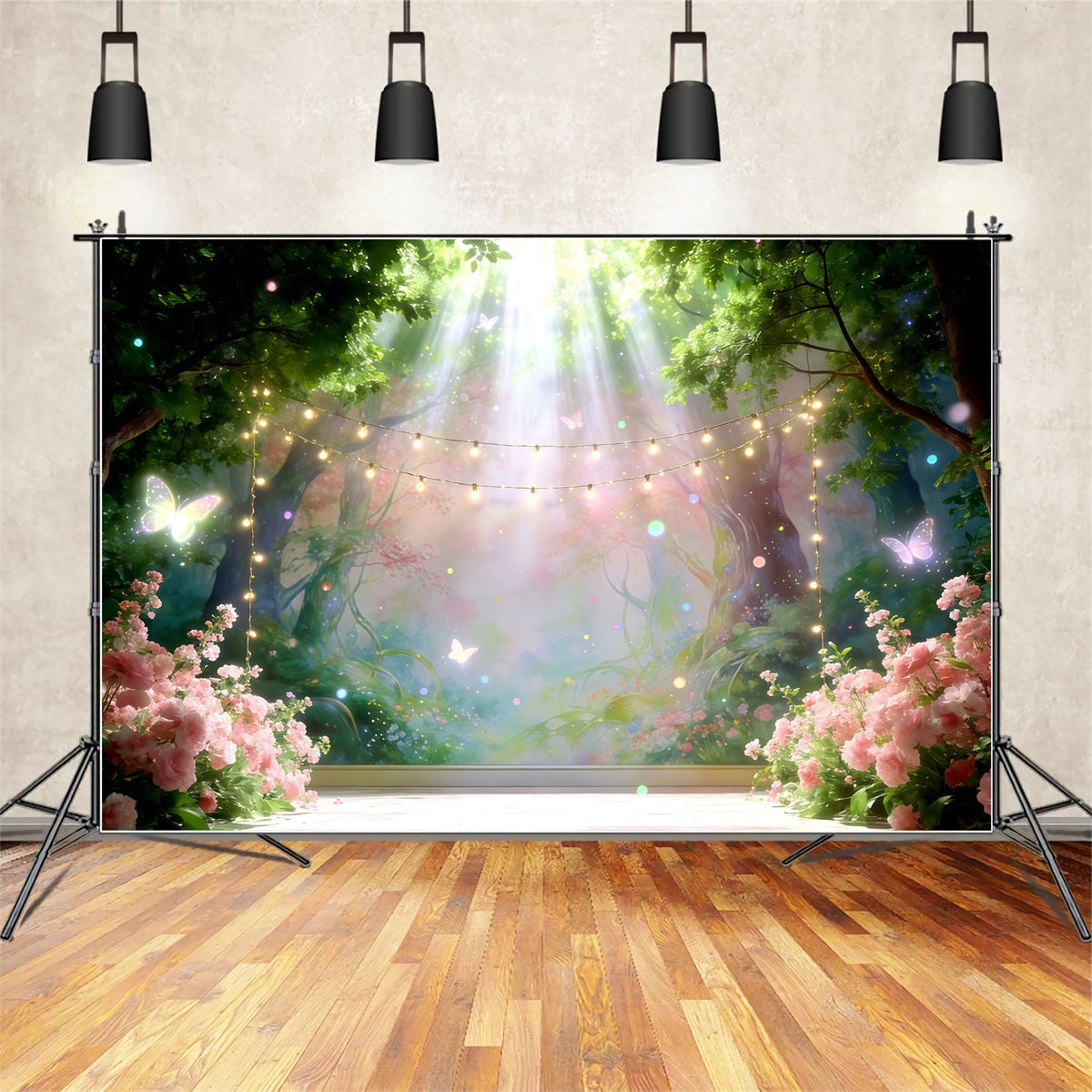 Enchanted Forest Theme Backdrop Fairy Light Woodland Stage Photography Backdrop Forest UK CSH61-222