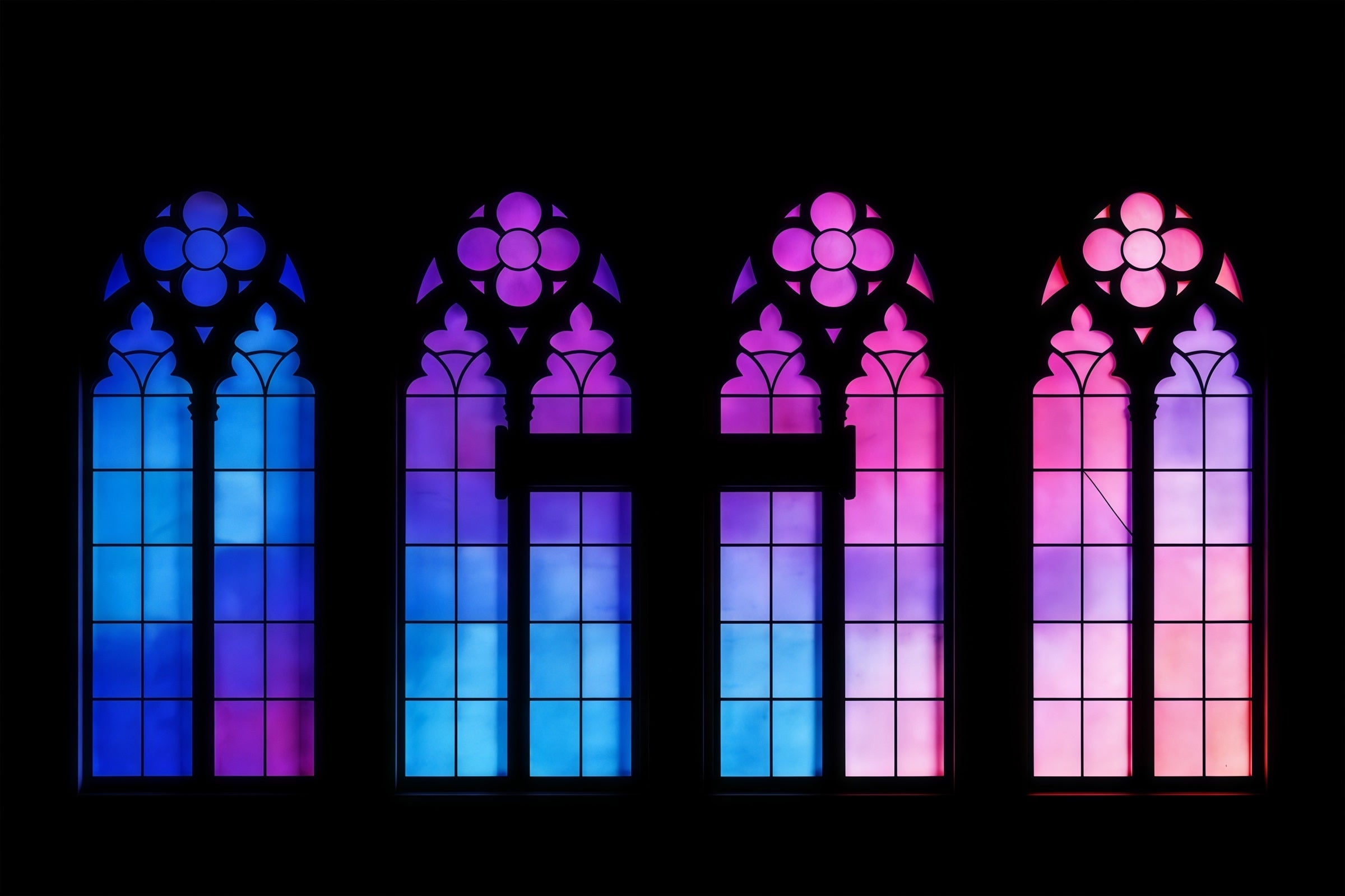 Easter Stained Glass Backdrop Gradient Purple Church Window Easter Backdrops For Photos UK CSH61-77