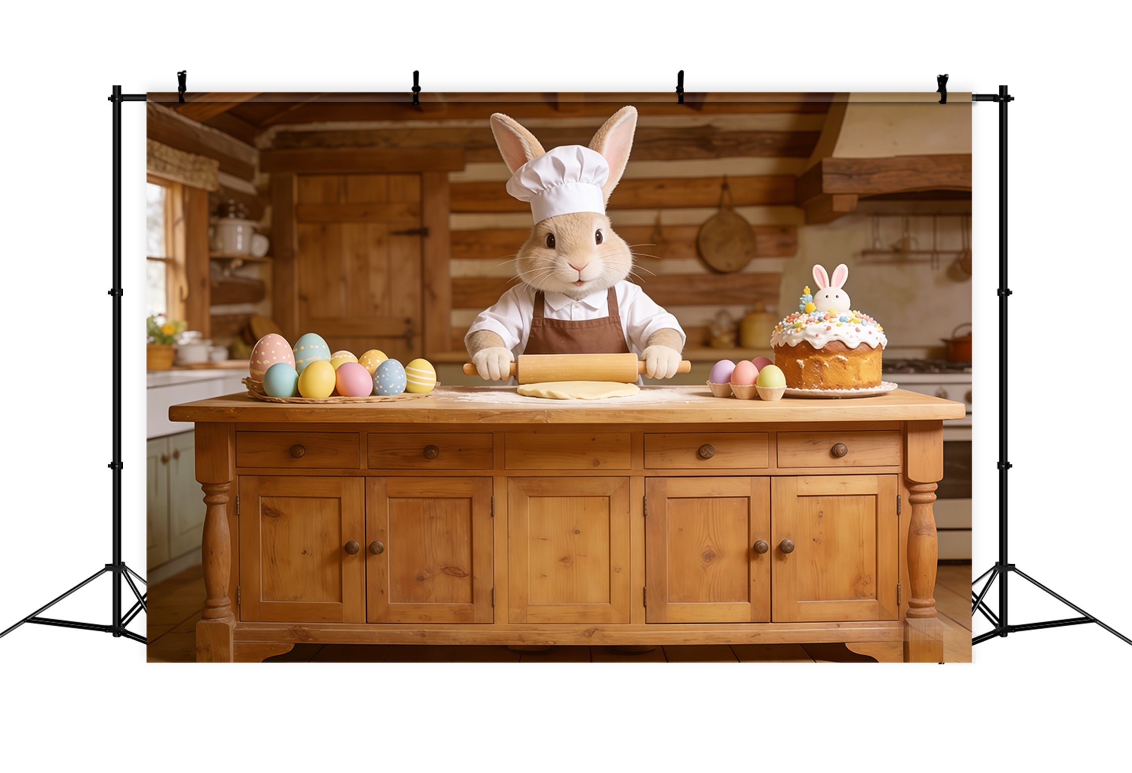 Easter Bunny Backdrop Baker Rabbit Cake Kitchen Easy Easter Backdrop UK CSH62-72