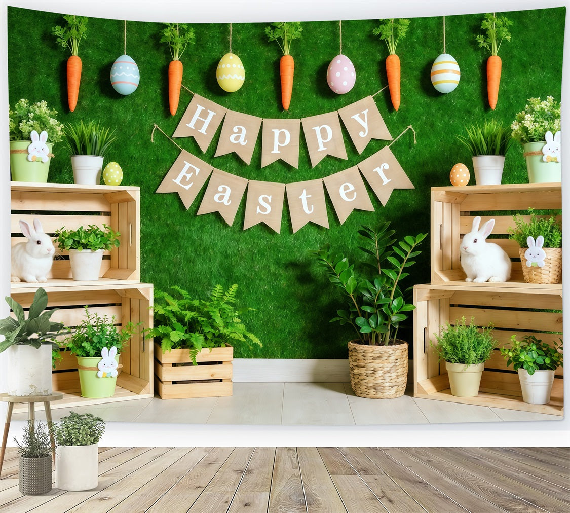 Happy Easter Backdrop Banner Decor Bunny Crates Easter Backdrop Backdrops UK CSH62-84