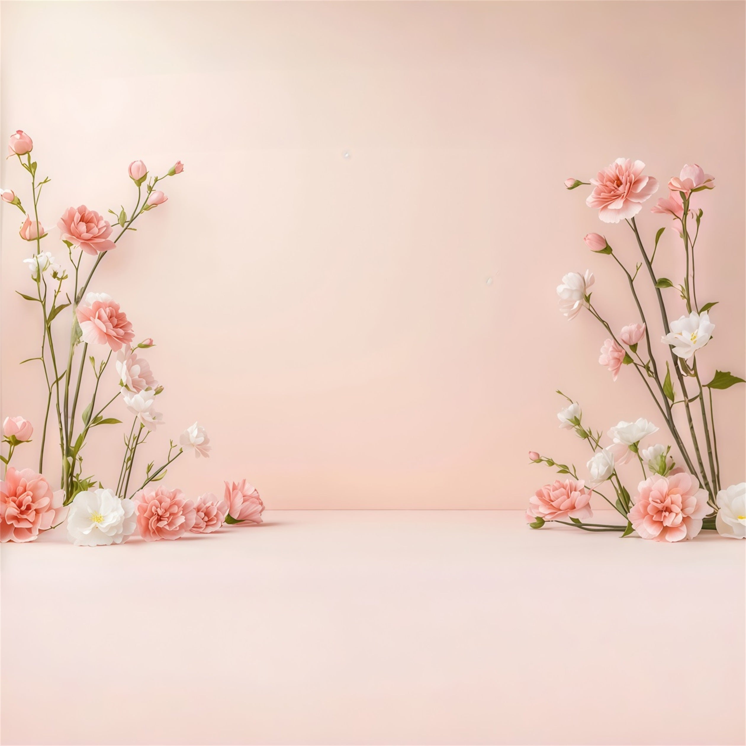 Floral Wreath Mother's Day Backdrop Minimal Blush Flower Border Mothers Day Backdrop UK CSH63-65