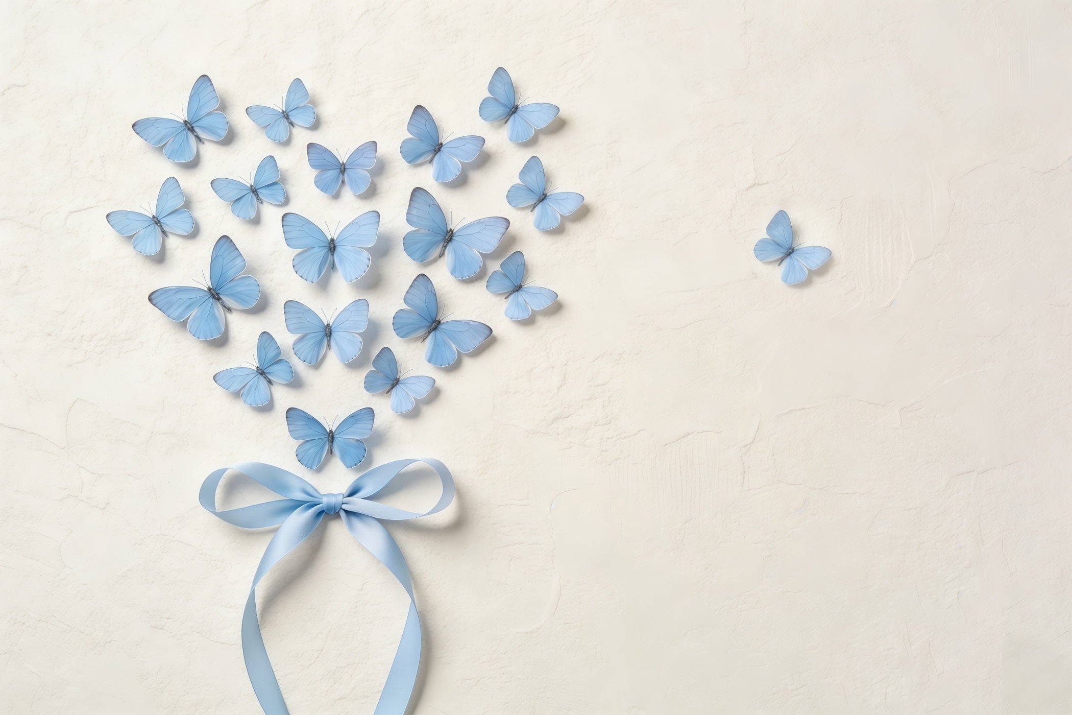 Ribbon Bow Mother's Day Backdrop Blue Butterfly Heart Texture Wall Mother's Day Backdrops UK CSH63-73