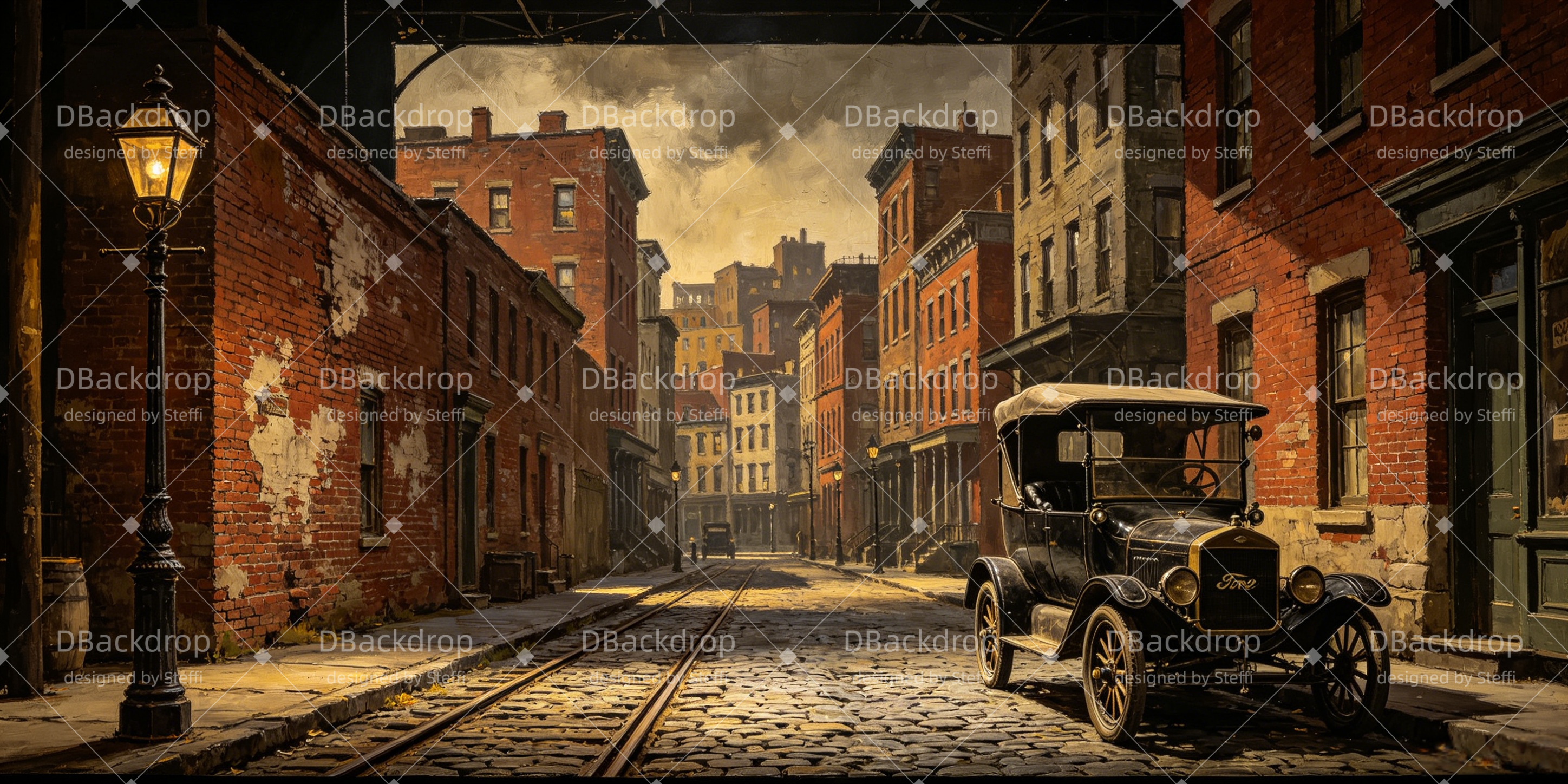 Movie Theater Backdrop Historic Brick Street Stage Backdrops UK CSH66-T29