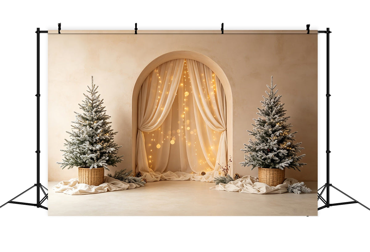 Boho Christmas Backdrop Soft Arch Tree Glow Photographic Backdrops Christmas UK CSH69-24