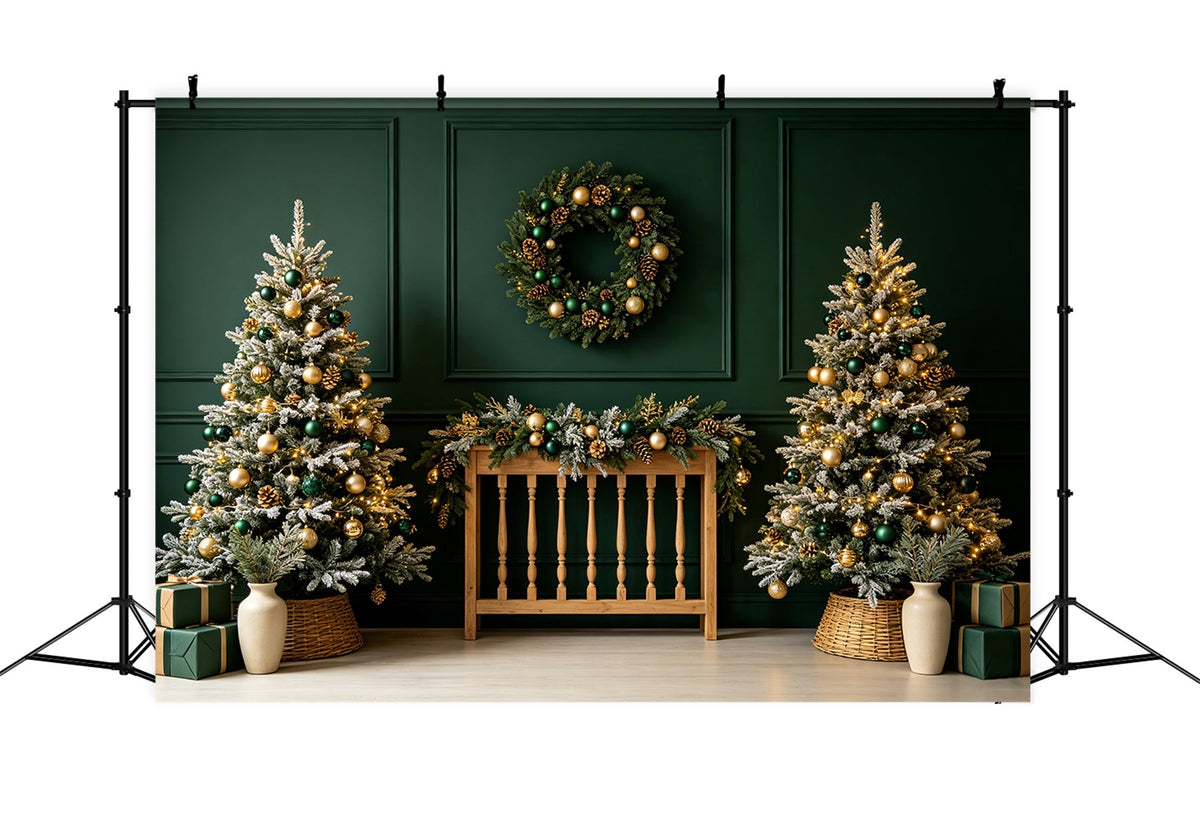 Christmas Headboard Backdrop Emerald Gold Nursery Decor Christmas Photo Backdrop UK CSH69-28