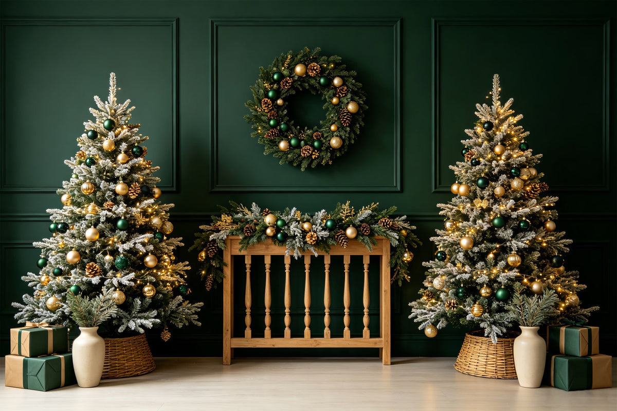 Christmas Headboard Backdrop Emerald Gold Nursery Decor Christmas Photo Backdrop UK CSH69-28