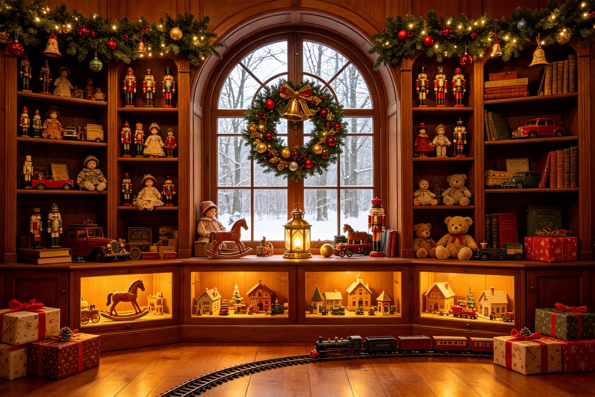 Christmas Themed Backdrops Nutcracker Toy Library Display Christmas Wall Backdrop UK CSH69-36