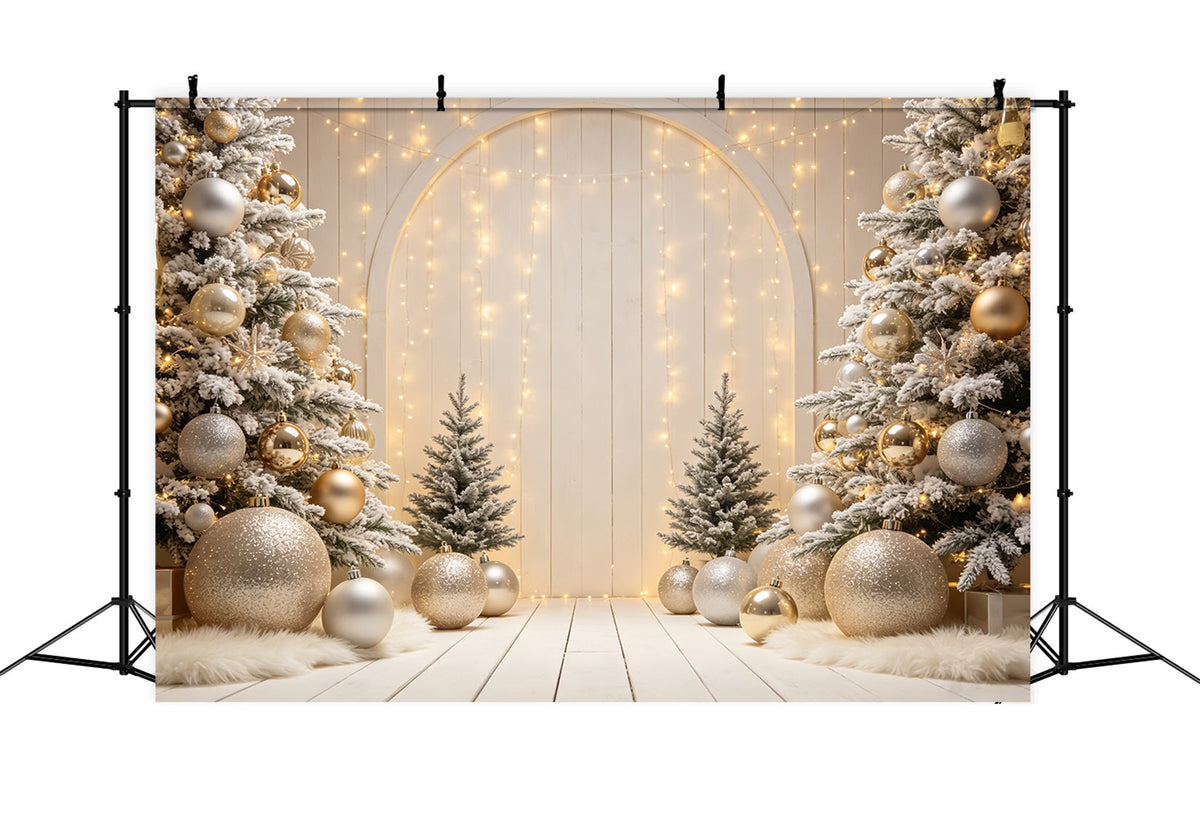Xmas Backdrop Golden Ornament Arch Display Christmas Portrait Backdrop UK CSH69-56