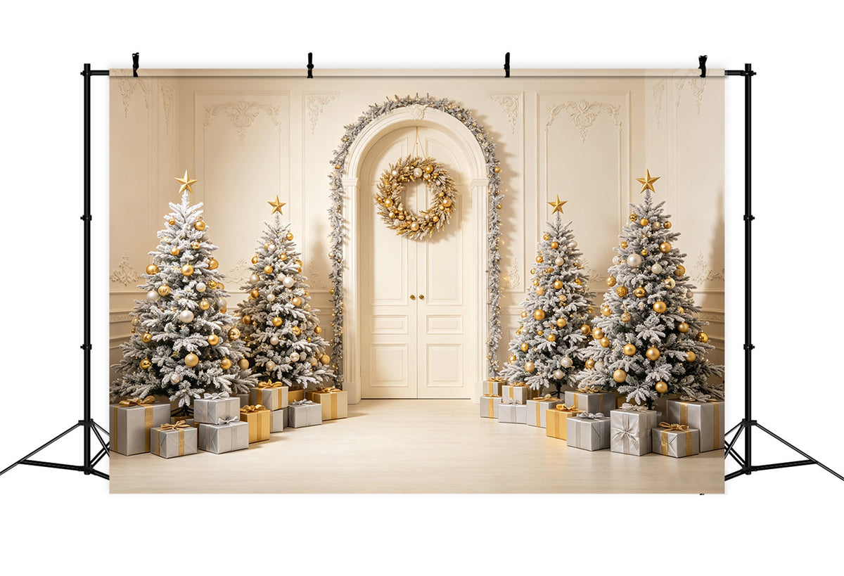 Christmas Card Backdrop White Archway Tree Display Christmas Picture Backdrop UK CSH69-72