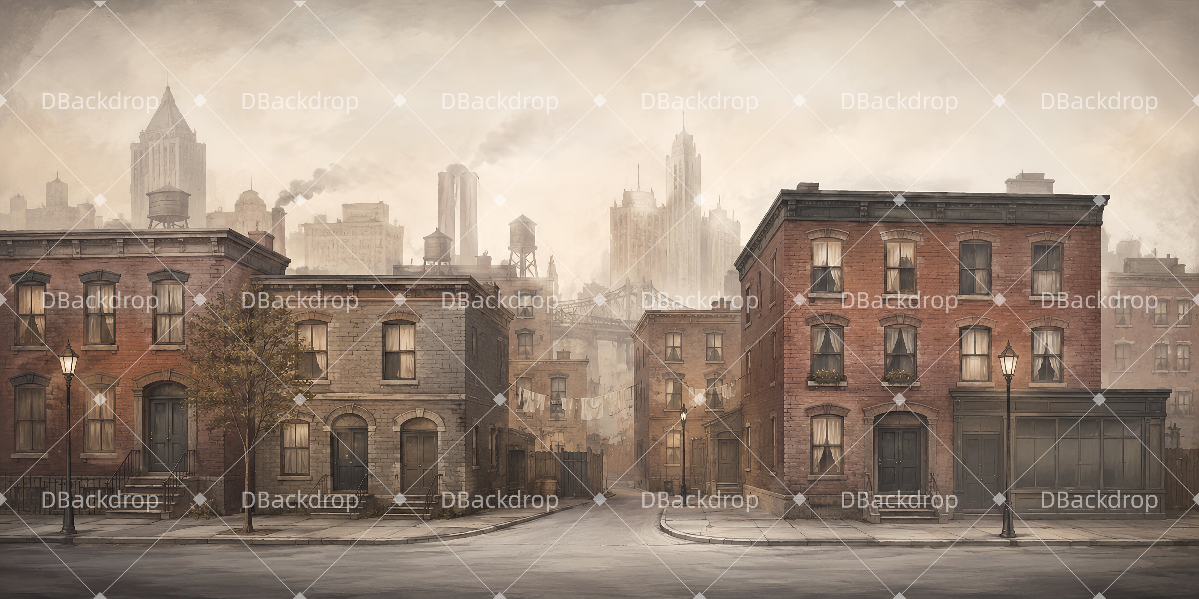 Large Stage Backdrops Immigrant Quarter Theater Backdrops UK DLS65-T18