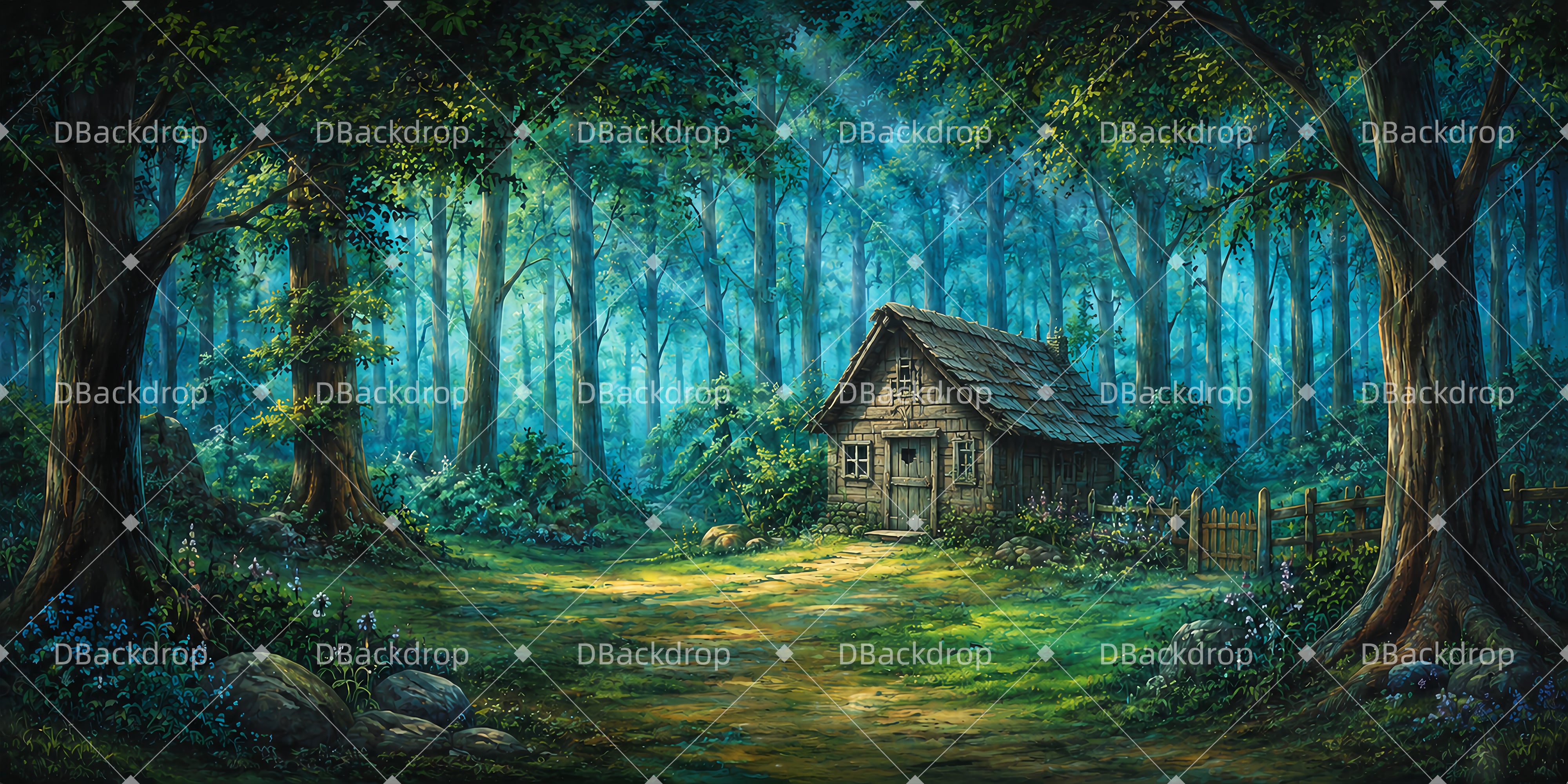 Stage Backdrop Jungle Refuge Theater Backdrops For Sale UK DLS65-T3
