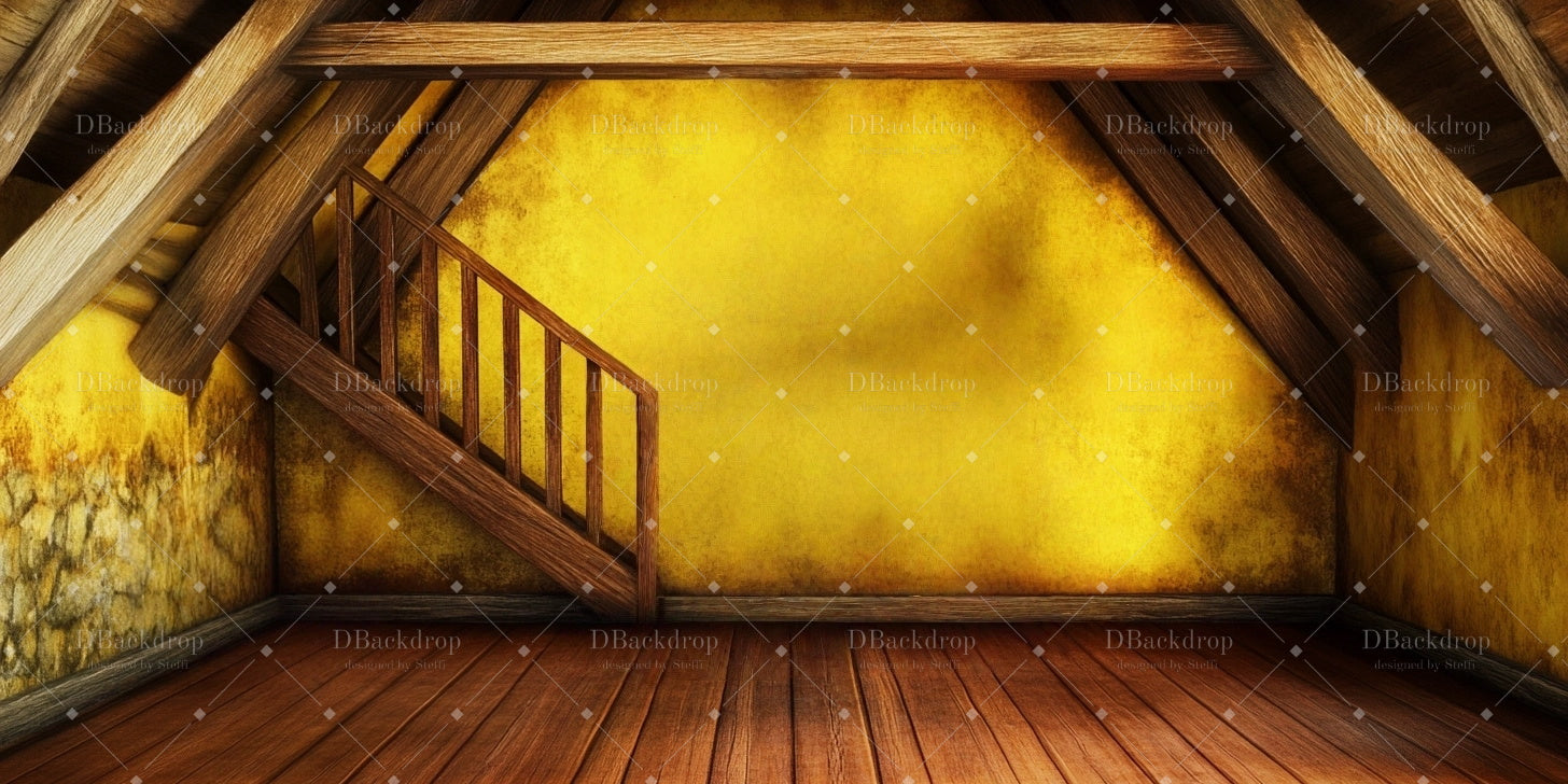 Stage Backdrop Dilapidated Cottage Interior School Dance Backdrop UK CSH59-T9