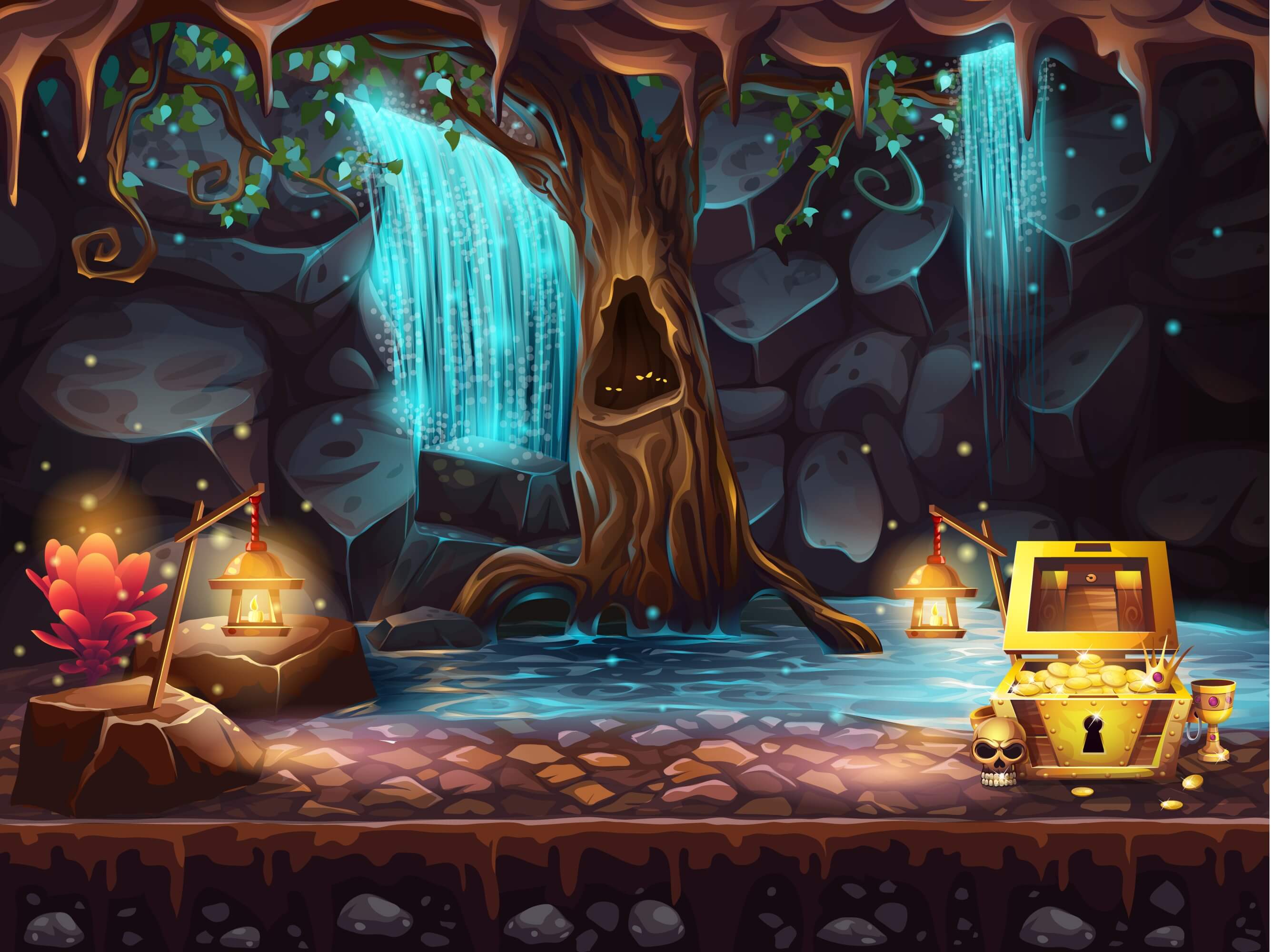 Night Forest Cartoon Fairytale Photography Backdrop UK G-608