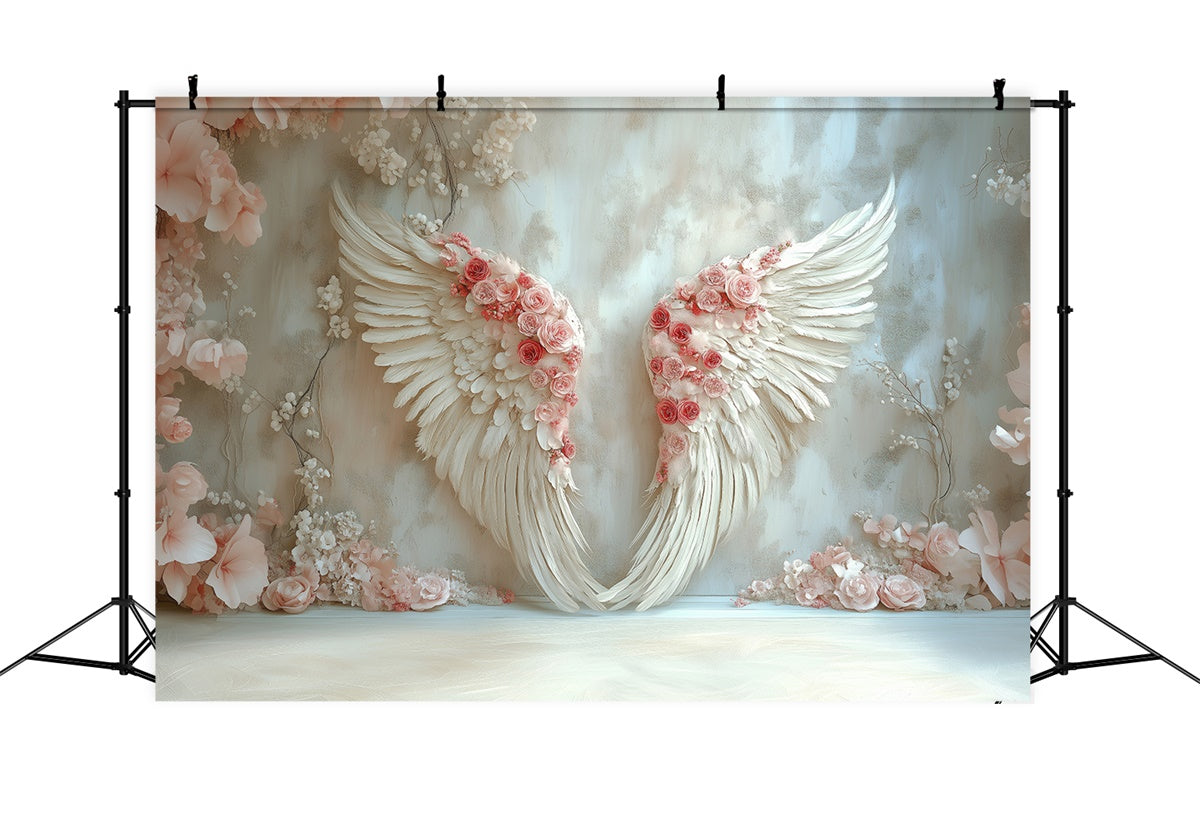 Mother's Day Backdrop Ideas Angel Wings Elegant Rose Backdrop UK GQ2-133