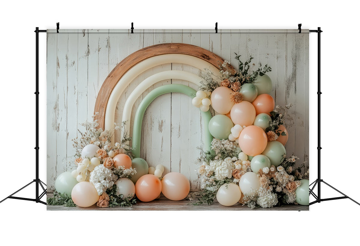 Boho Arch Backdrop Balloon Florals Photography Backdrop UK GQ2-64