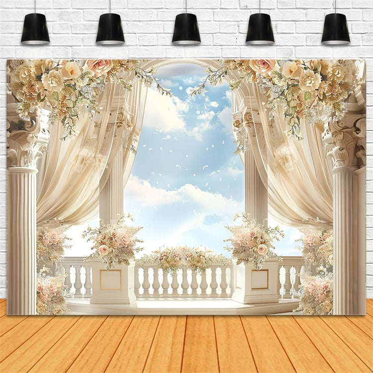 Mother's Day Backdrop Romantic Vintage Garden Terrace Backdrop UK GQ2-90