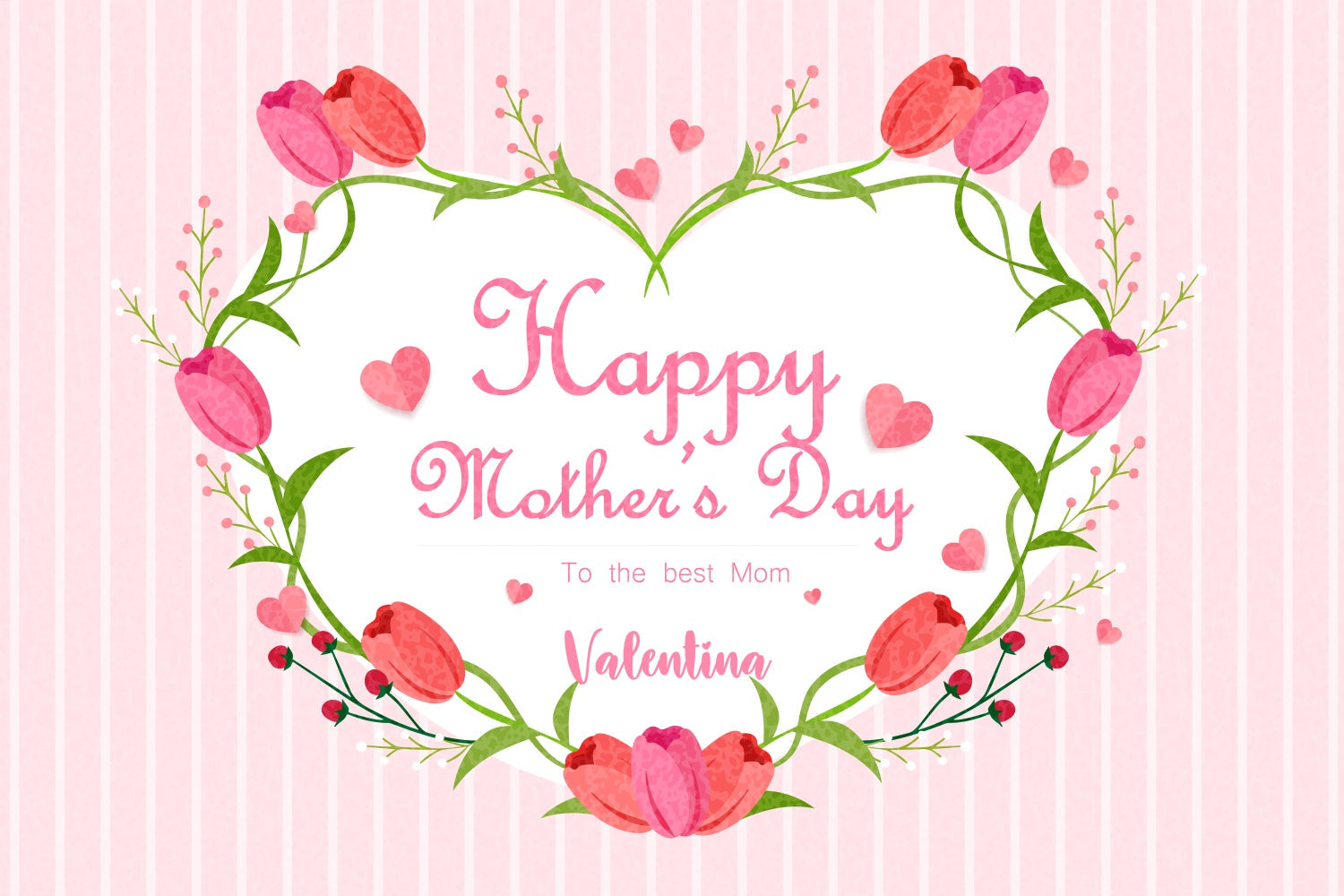 Mothers Day Backdrops Romantic Tulip Heart Customized Backdrop UK GQ3-135