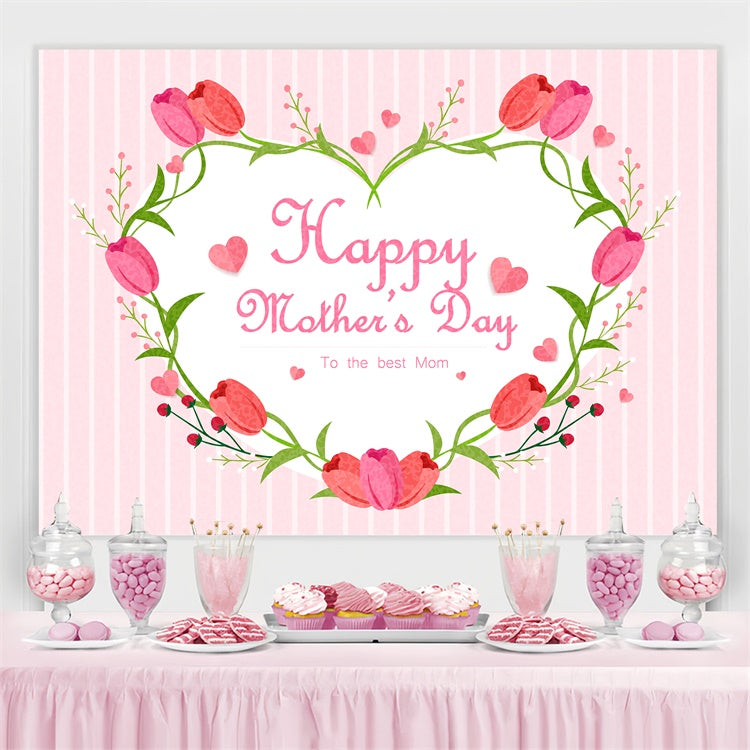 Mothers Day Backdrops Romantic Tulip Heart Customized Backdrop UK GQ3-135