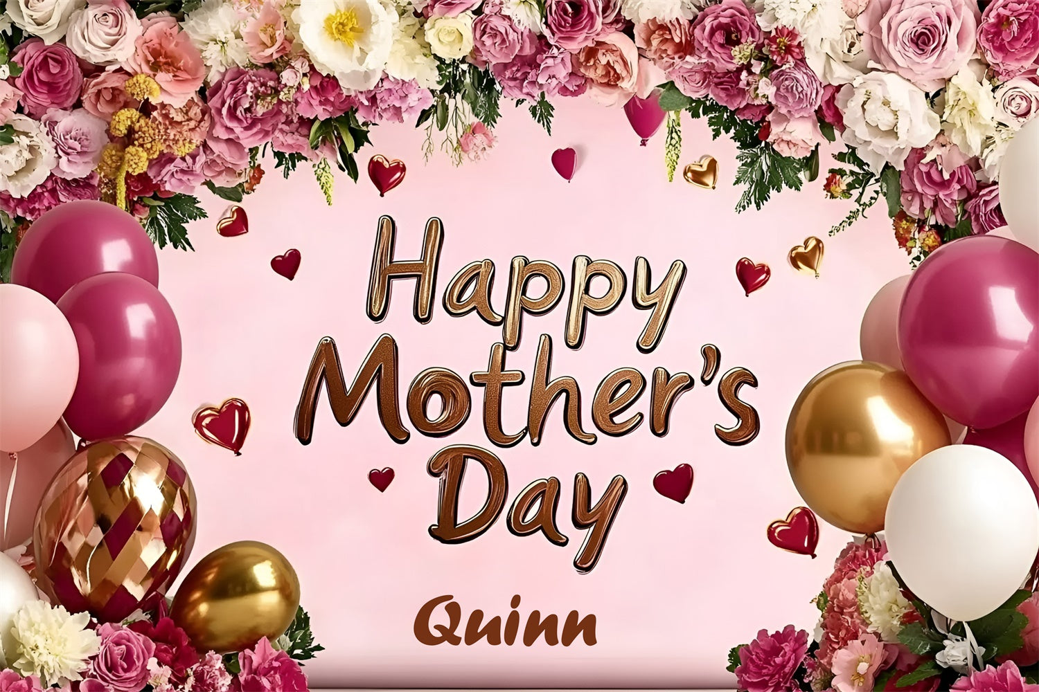 Mother's Day Backdrop Rose Archway Balloon Customized Backdrop UK GQ3-140