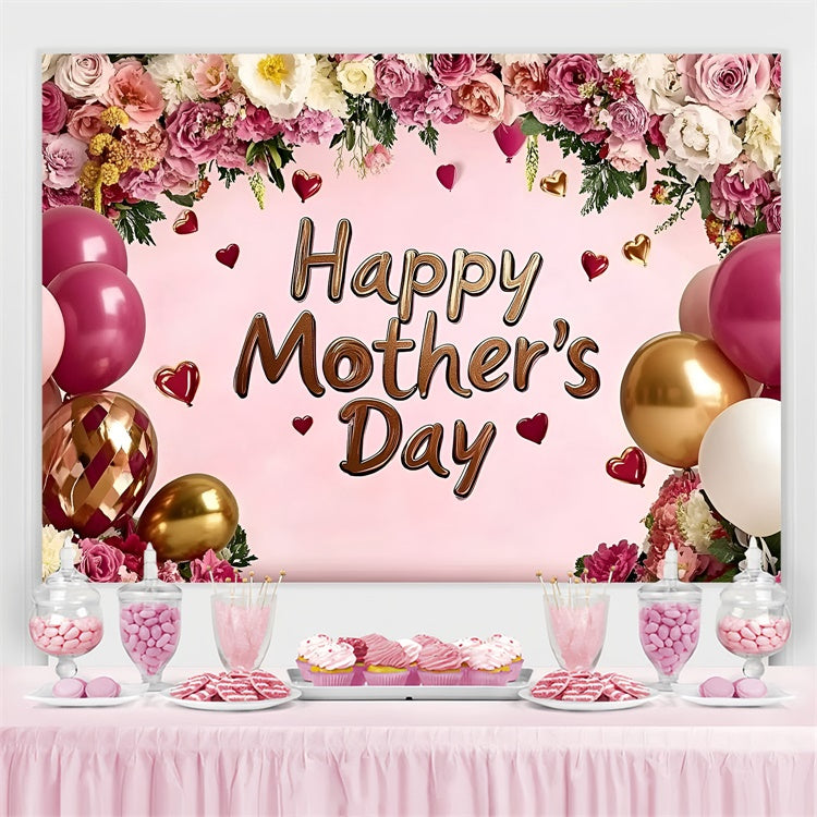Mother's Day Backdrop Rose Archway Balloon Customized Backdrop UK GQ3-140