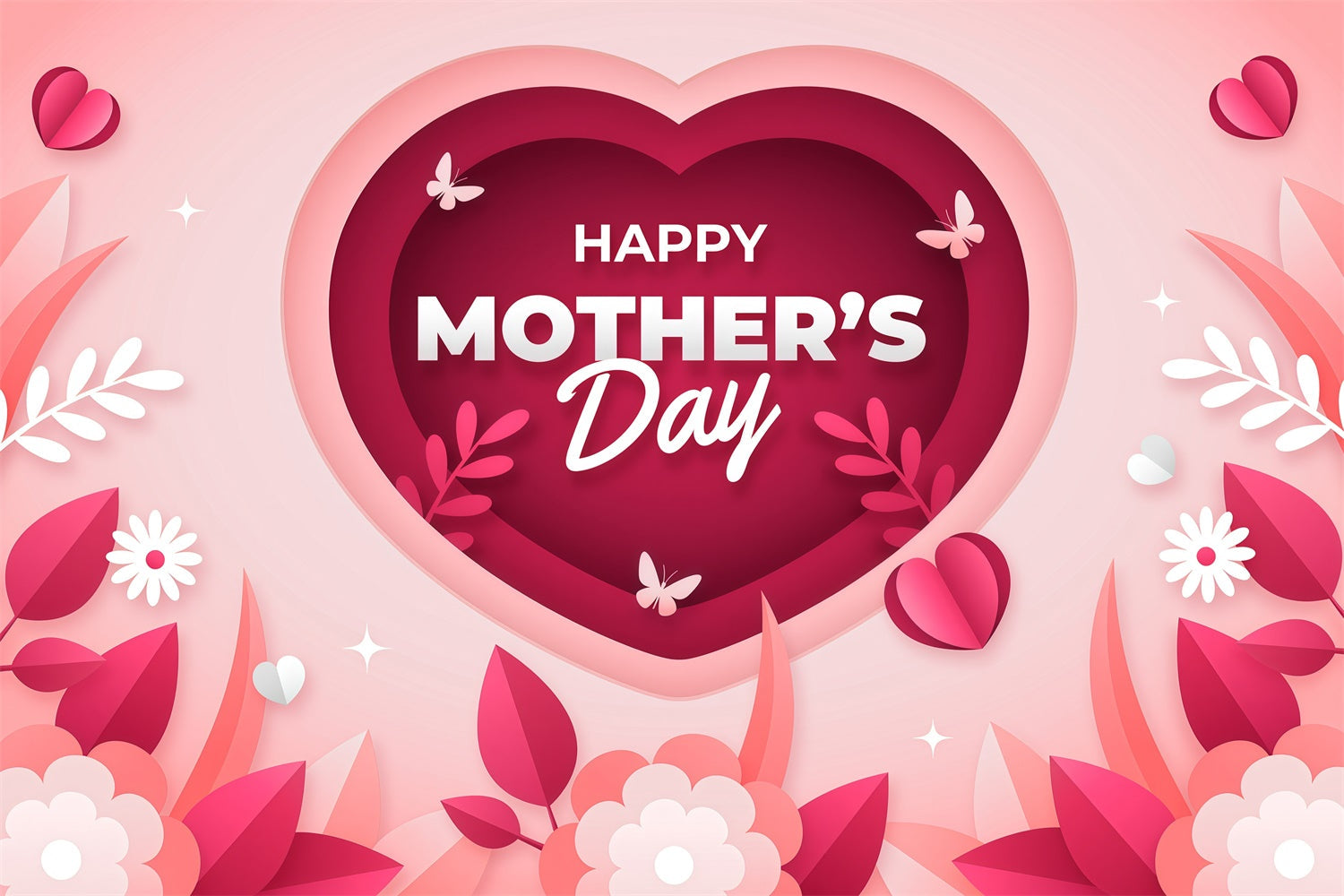 Mothers Day Photo Backdrop Red Heart Floral Personalized Backdrop UK GQ3-141