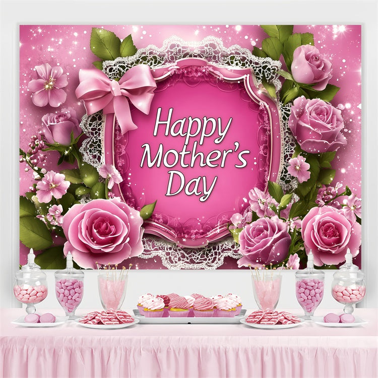 Backdrop For Mothers Day Delicate Rose Glow Personalized Backdrop UK GQ3-144