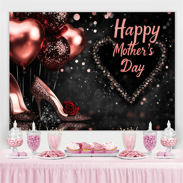 Mothers Day Backdrops Sparkle Heels Balloon Customized Backdrop UK GQ3-145