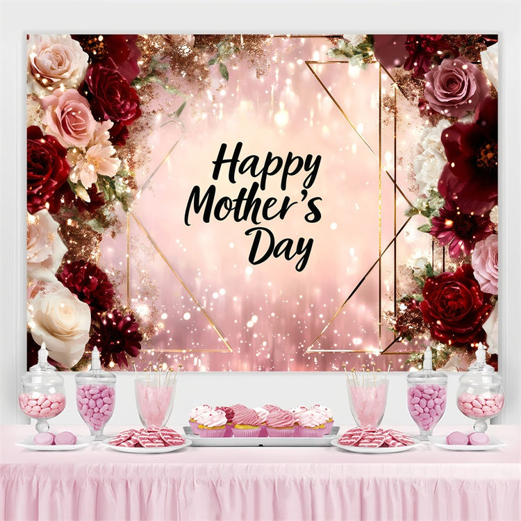 Mothers Day Backdrops Whimsical Rose Sparkle Customized Backdrop UK GQ3-153