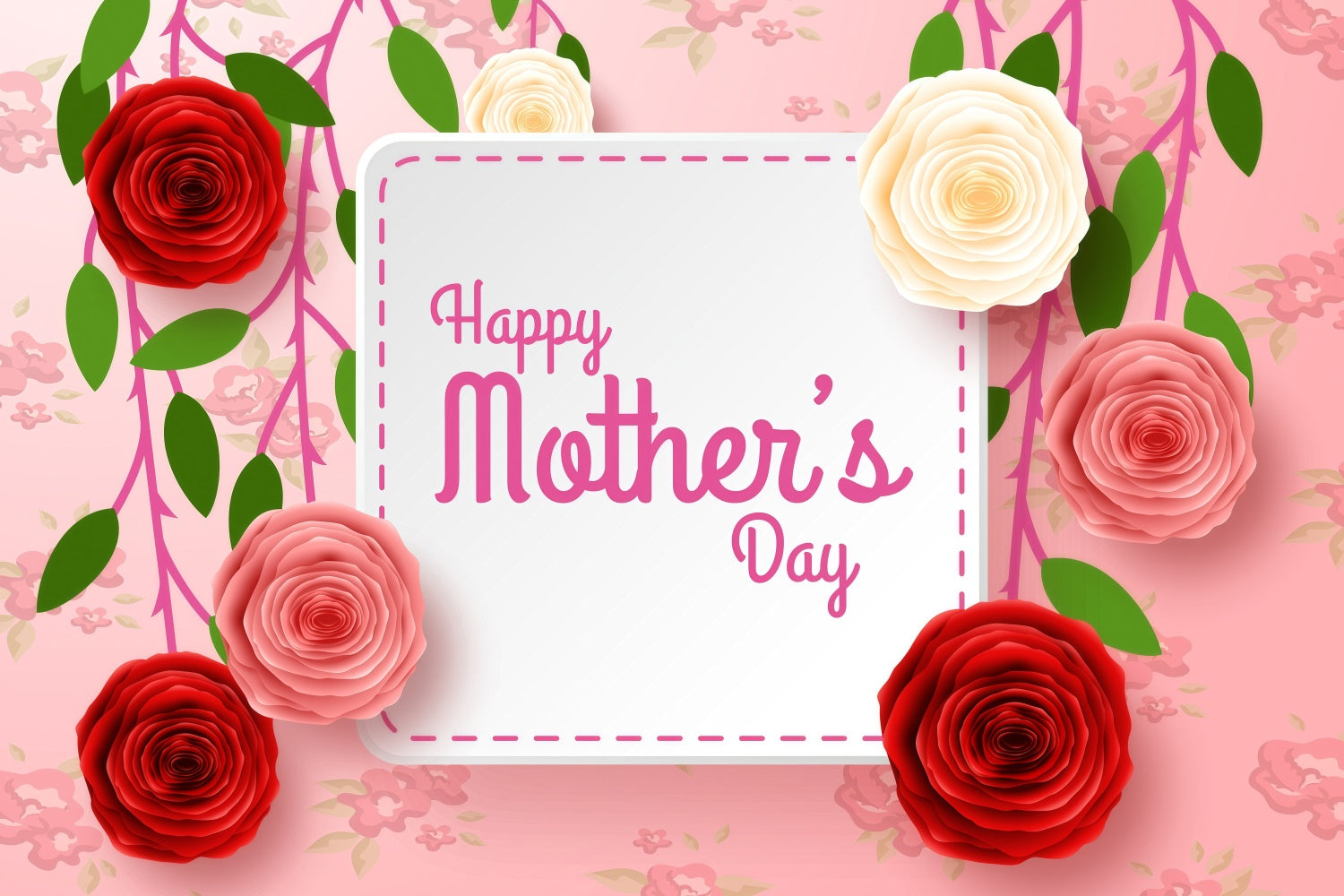 Mothers Day Photo Backdrop Delicate Rose Vines Customized Backdrop UK GQ3-168