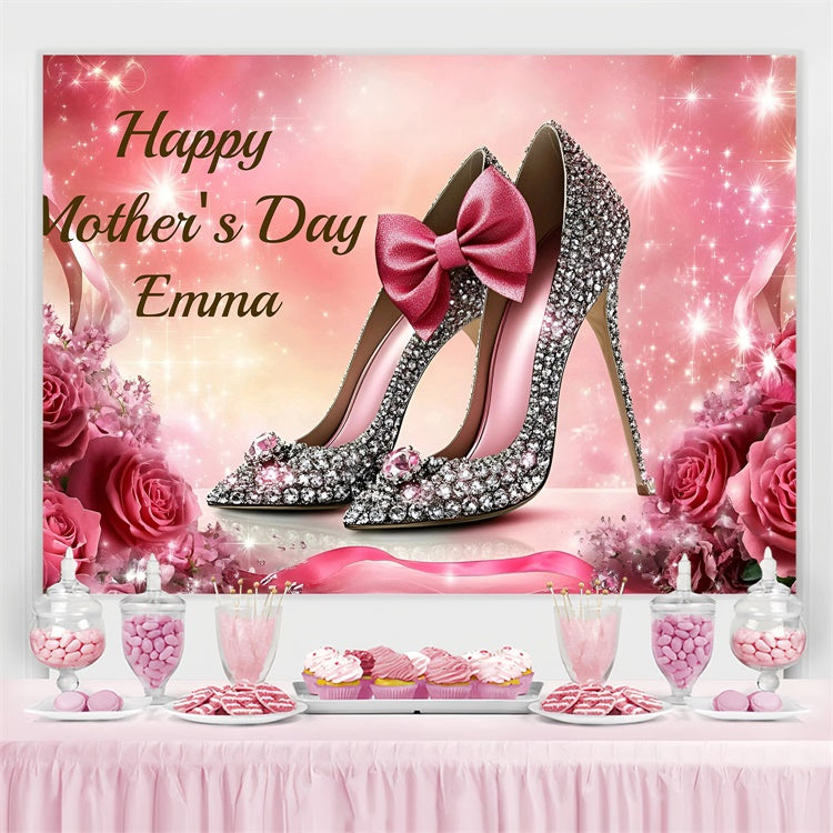 Mothers Day Backdrops Luxury Pink Bow Heels Customized Backdrop UK GQ3-191