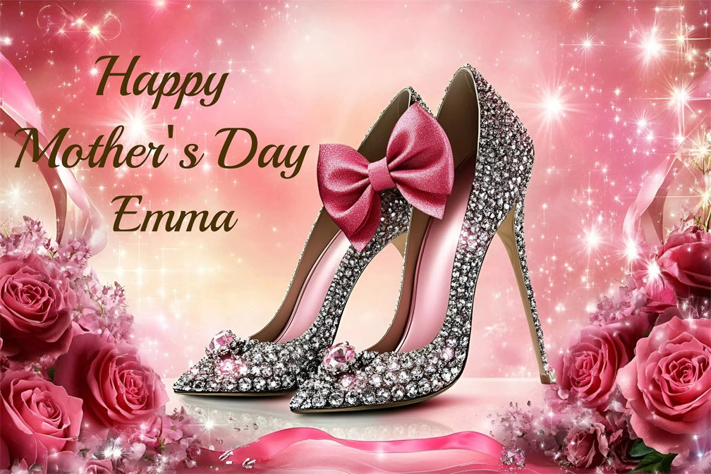 Mothers Day Backdrops Luxury Pink Bow Heels Customized Backdrop UK GQ3-191