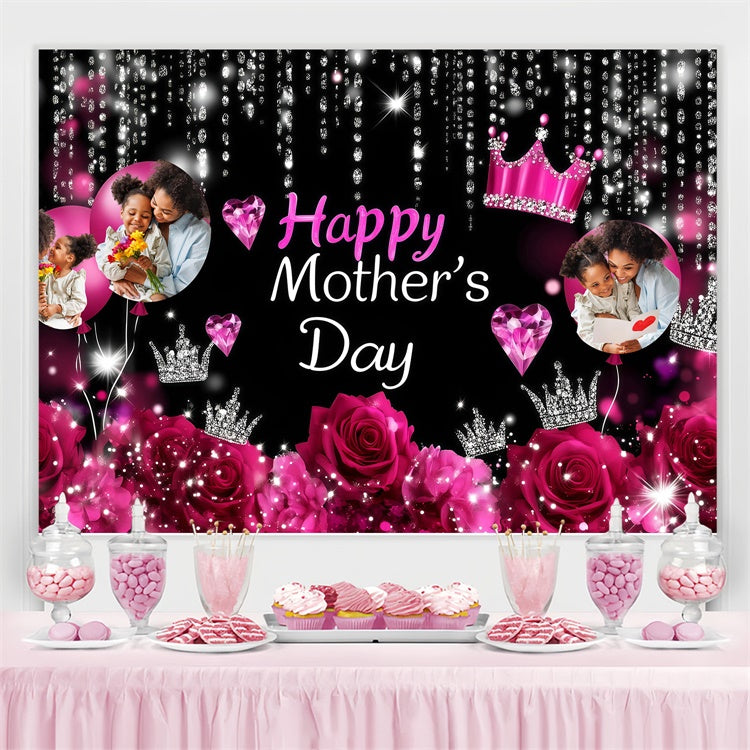 Mothers Day Backdrops Luxury Diamond Rose Personalized Backdrop UK GQ3-196