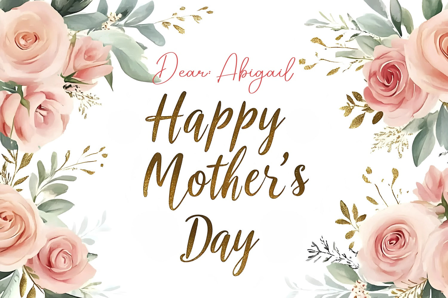 Mothers Day Photo Backdrop Pink Watercolor Roses Custom Backdrop UK GQ3-197