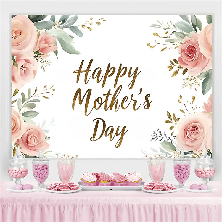 Mothers Day Photo Backdrop Pink Watercolor Roses Custom Backdrop UK GQ3-197